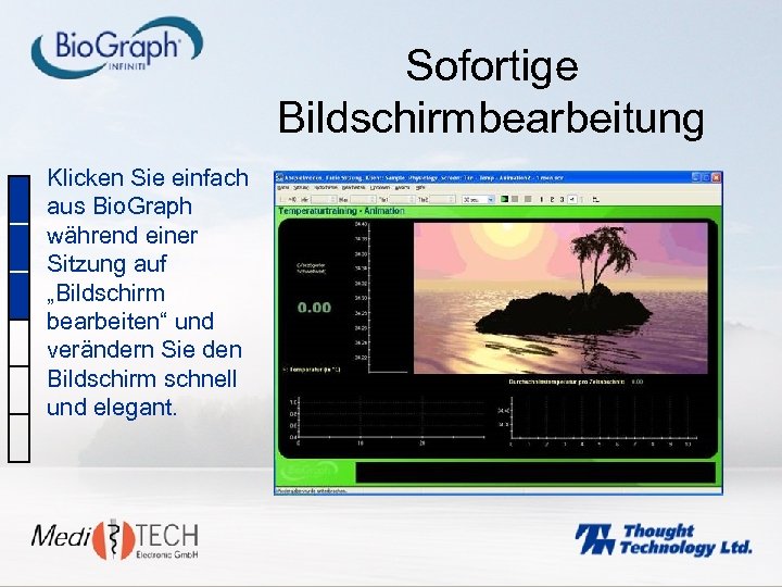 Sofortige Bildschirmbearbeitung Klicken Sie einfach aus Bio. Graph während einer Sitzung auf „Bildschirm bearbeiten“
