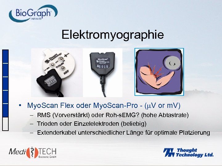 Elektromyographie • Myo. Scan Flex oder Myo. Scan-Pro - ( V or m. V)