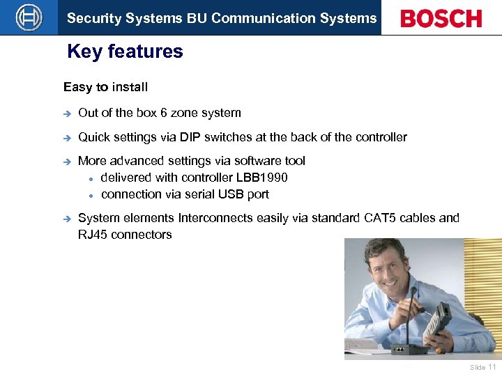 Security Systems BU Communication Systems Key features Easy to install è Out of the