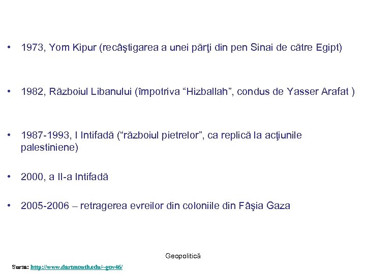  • 1973, Yom Kipur (recâştigarea a unei părţi din pen Sinai de către