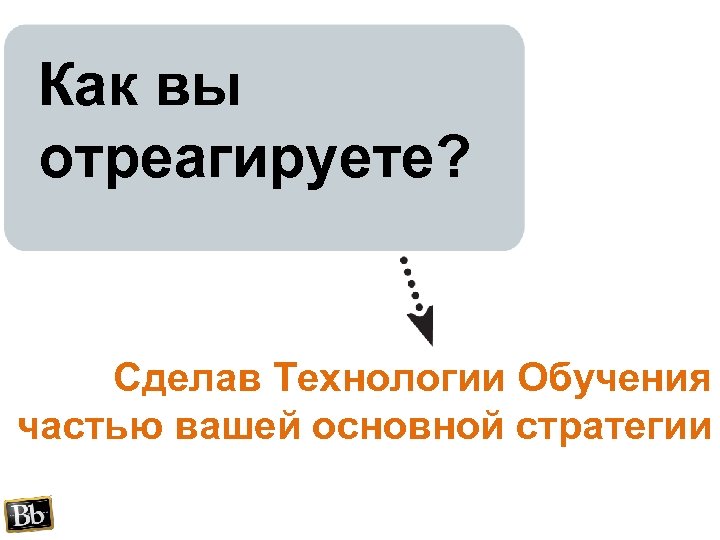 Как вы отреагируете? Сделав Технологии Обучения частью вашей основной стратегии 