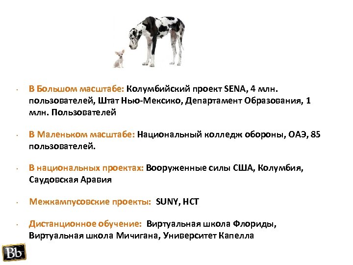  • • • В Большом масштабе: Колумбийский проект SENA, 4 млн. пользователей, Штат