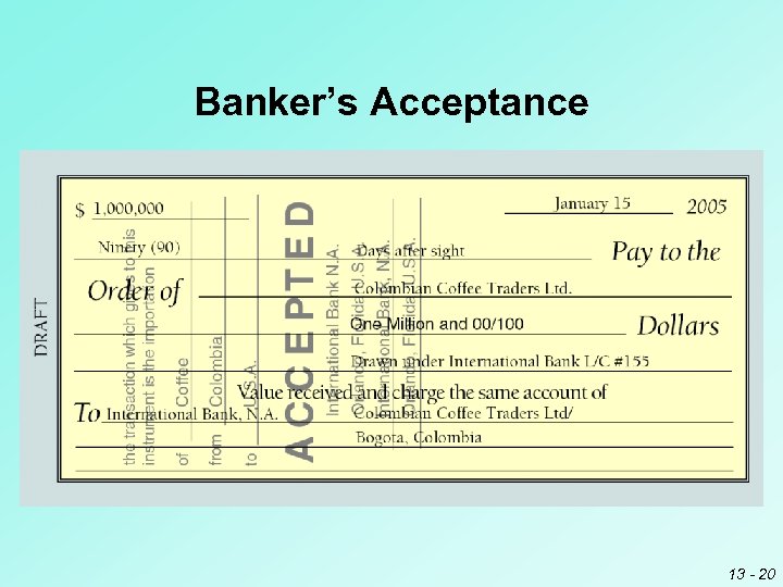Banker’s Acceptance 13 - 20 