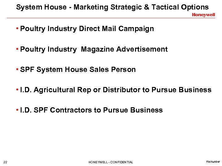 System House - Marketing Strategic & Tactical Options • Poultry Industry Direct Mail Campaign