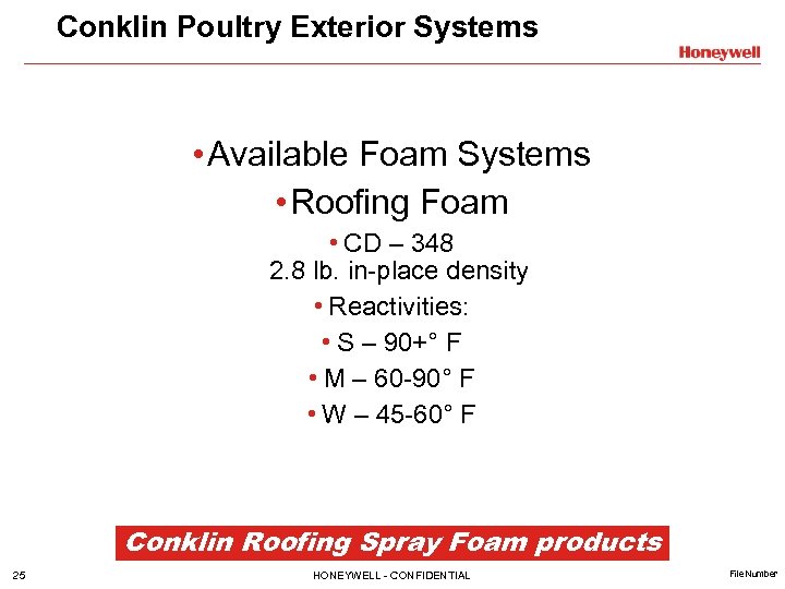Conklin Poultry Exterior Systems • Available Foam Systems • Roofing Foam • CD –
