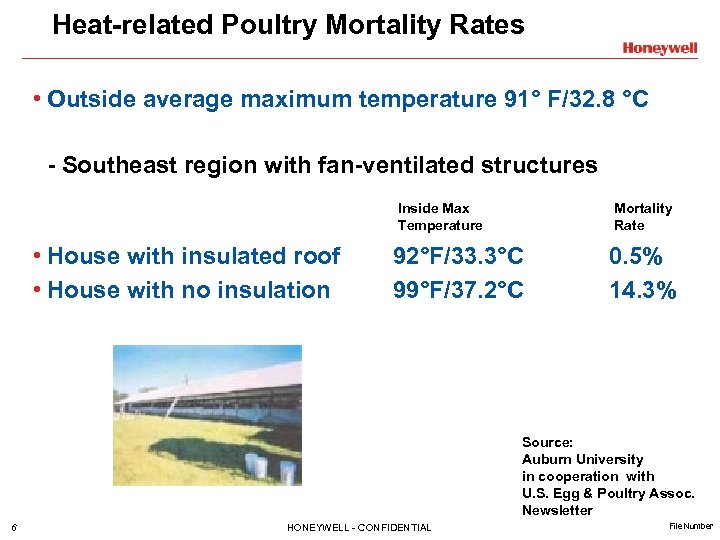 Heat-related Poultry Mortality Rates • Outside average maximum temperature 91° F/32. 8 °C -