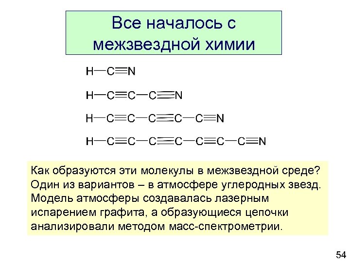 Все началось с межзвездной химии Как образуются эти молекулы в межзвездной среде? Один из
