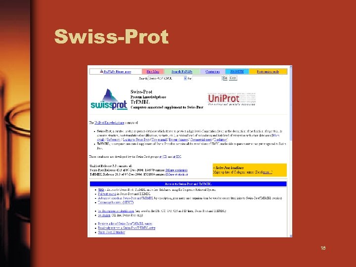 Swiss-Prot 18 