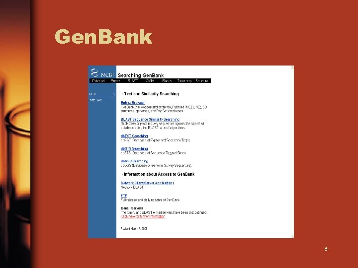 Gen. Bank 8 