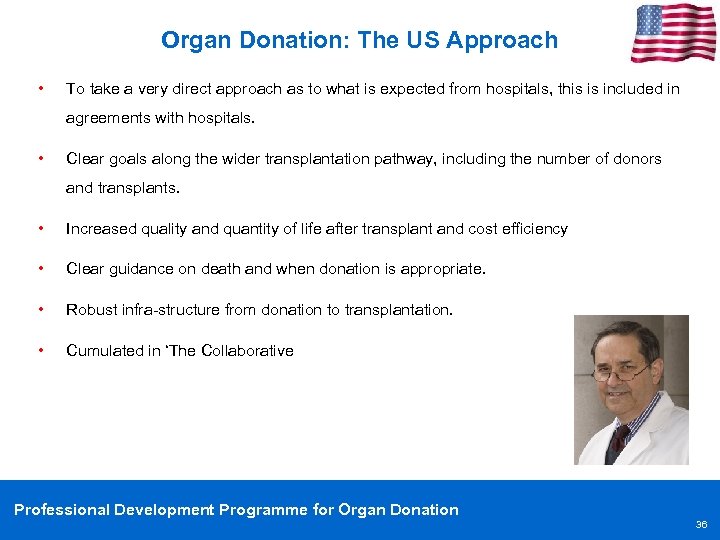 Organ Donation: The US Approach • To take a very direct approach as to