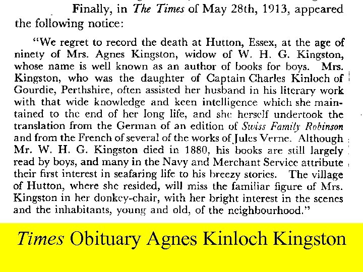Times Obituary Agnes Kinloch Kingston 