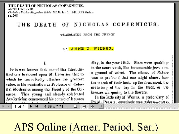 APS Online (Amer. Period. Ser. ) 