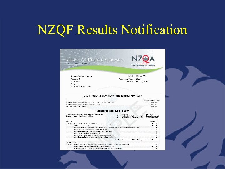 NZQF Results Notification 