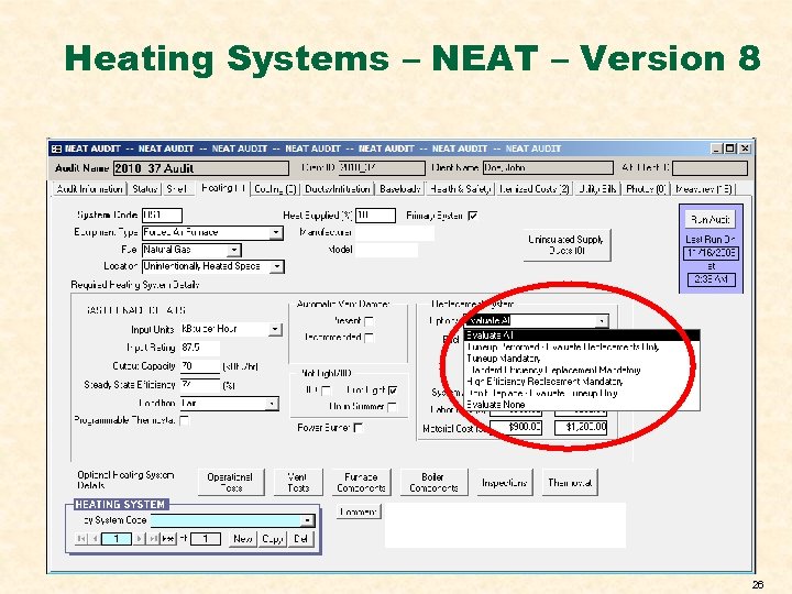 Heating Systems – NEAT – Version 8 26 