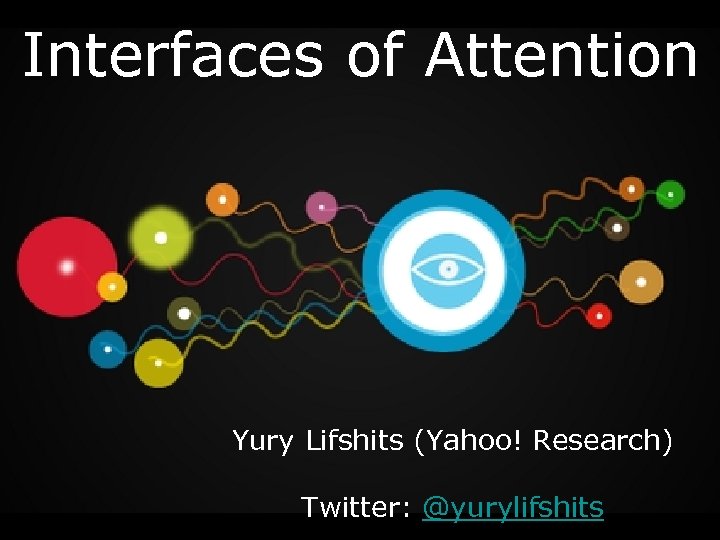 Interfaces of Attention Yury Lifshits (Yahoo! Research) Twitter: @yurylifshits 