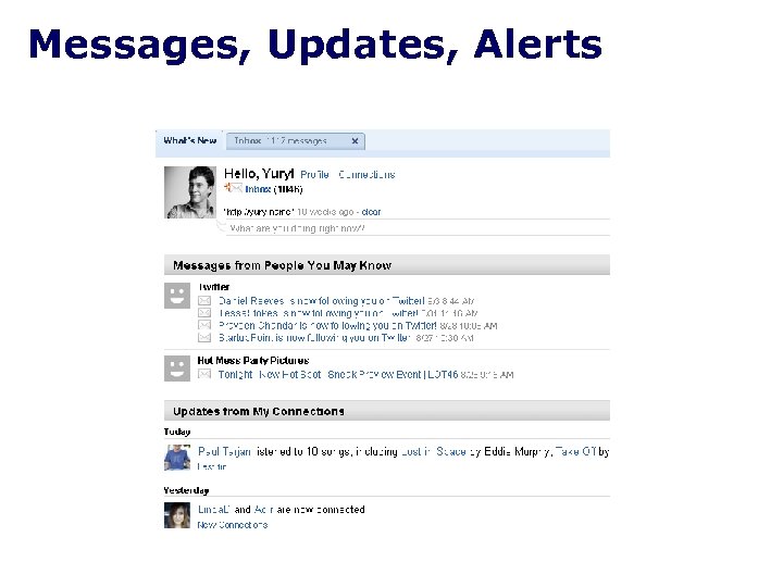 Messages, Updates, Alerts 