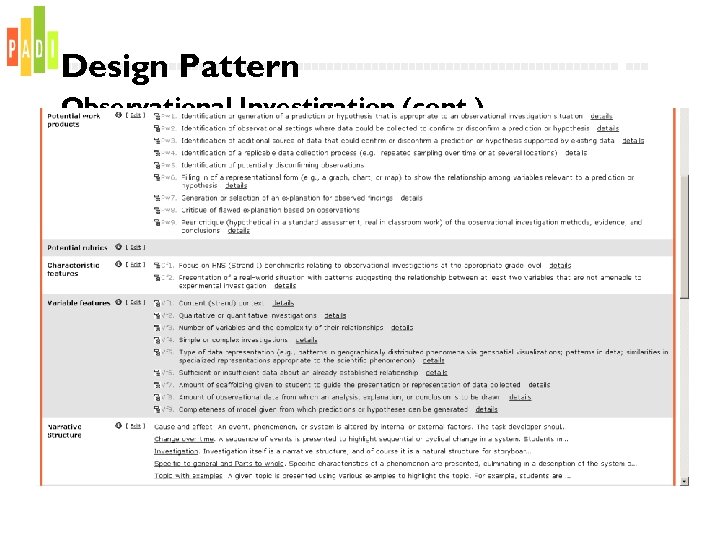 Design Pattern Observational Investigation (cont. ) 
