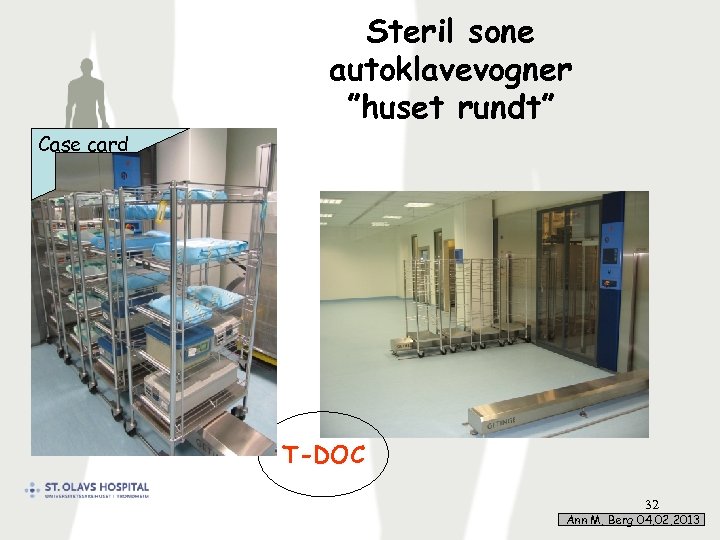 Steril sone autoklavevogner ”huset rundt” Case card T-DOC 32 Ann M. Berg 04. 02.