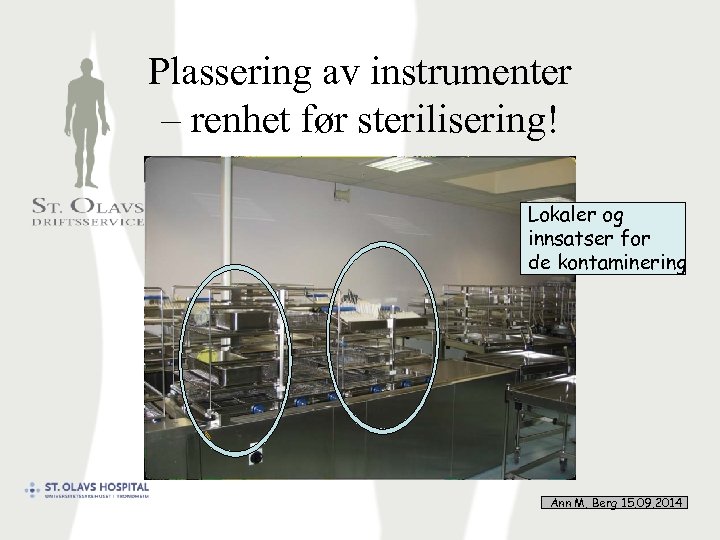 Plassering av instrumenter – renhet før sterilisering! Lokaler og innsatser for de kontaminering Ann