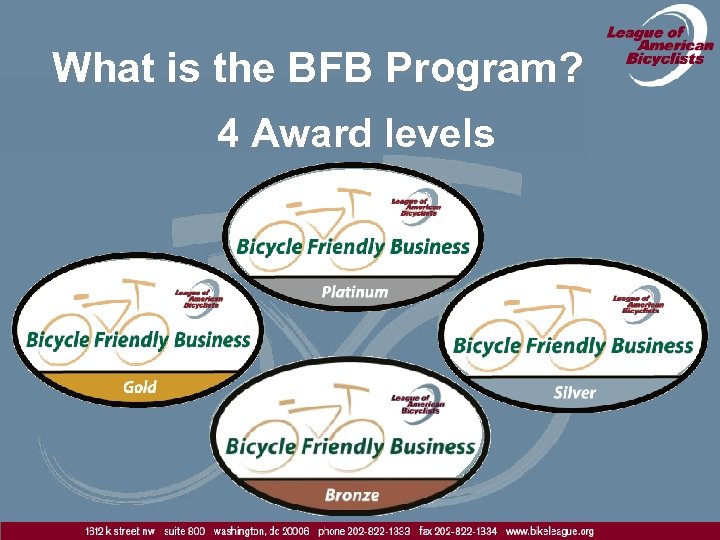 What is the BFB Program? 4 Award levels 