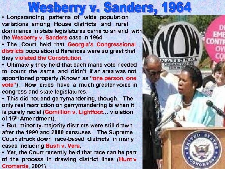  • Longstanding patterns of wide population variations among House districts and rural dominance