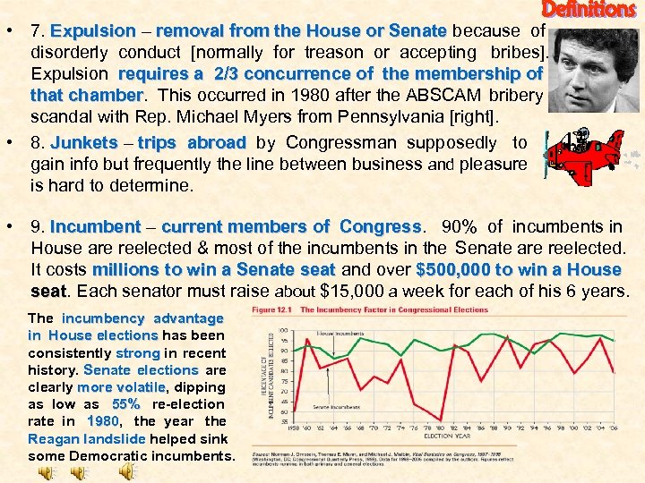  • 7. Expulsion – removal from the House or Senate because of Expulsion