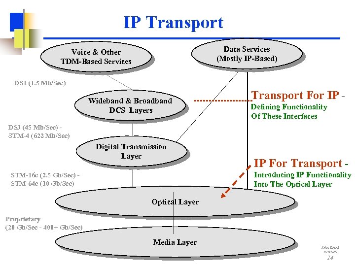 IP Transport Data Services (Mostly IP-Based) Voice & Other TDM-Based Services DS 1 (1.