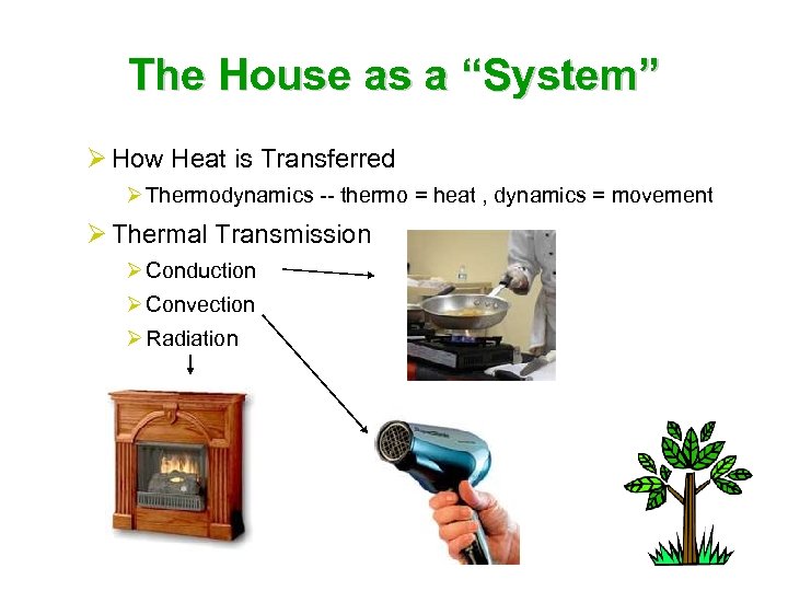 The House as a “System” Ø How Heat is Transferred Ø Thermodynamics -- thermo