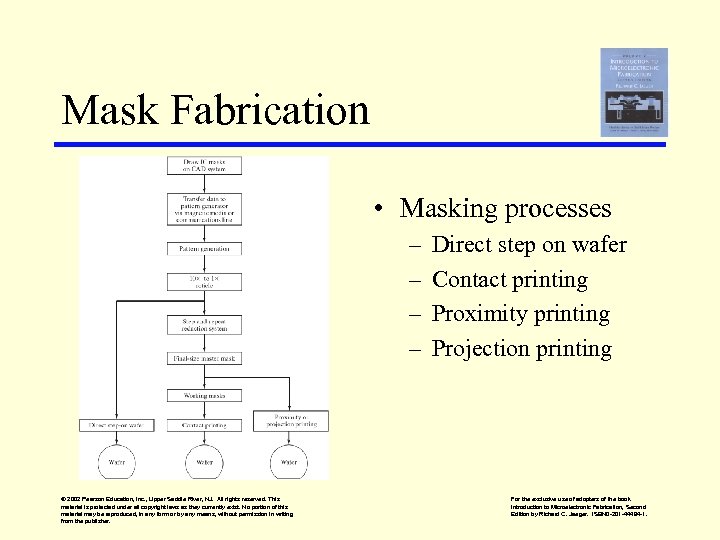 Mask Fabrication • Masking processes – – © 2002 Pearson Education, Inc. , Upper