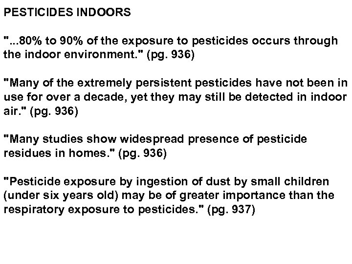 PESTICIDES INDOORS 