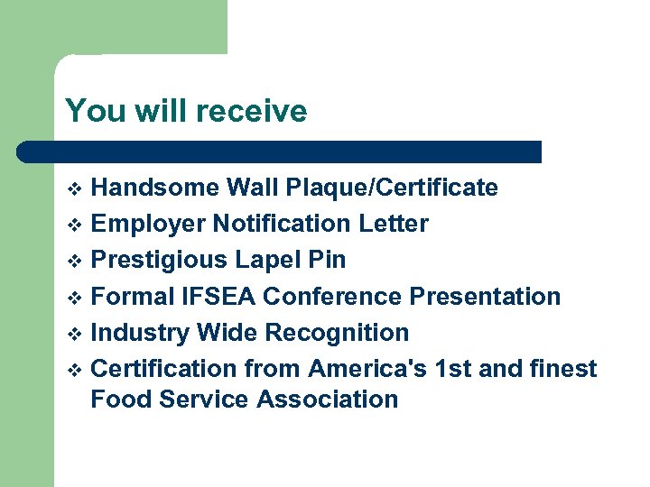 You will receive Handsome Wall Plaque/Certificate v Employer Notification Letter v Prestigious Lapel Pin