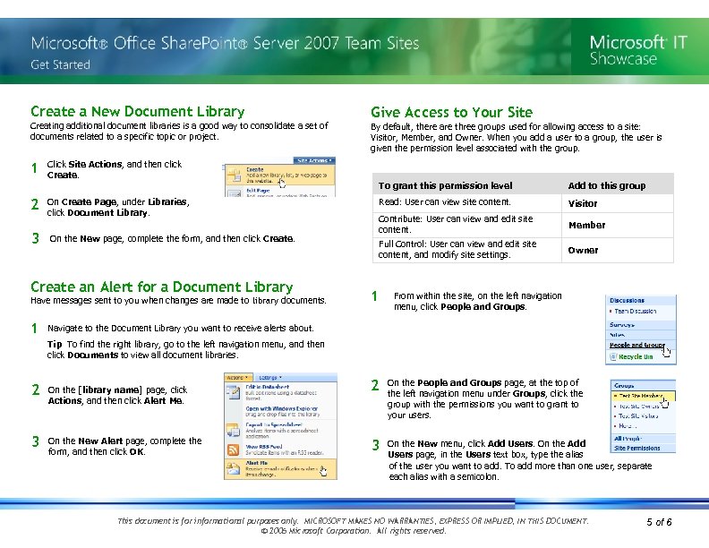 Create a New Document Library Creating additional document libraries is a good way to