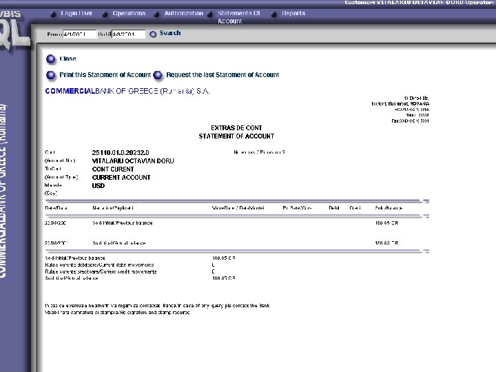 STATEMENTS OF ACCOUNT 