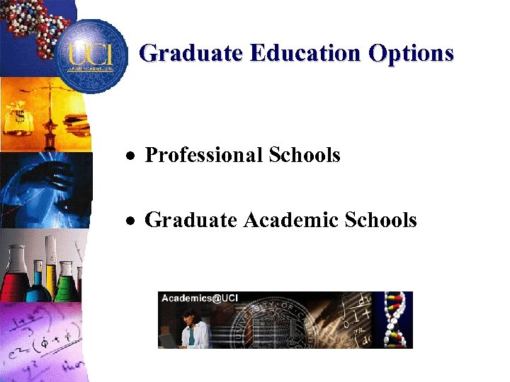 Graduate Education Options · Professional Schools · Graduate Academic Schools 