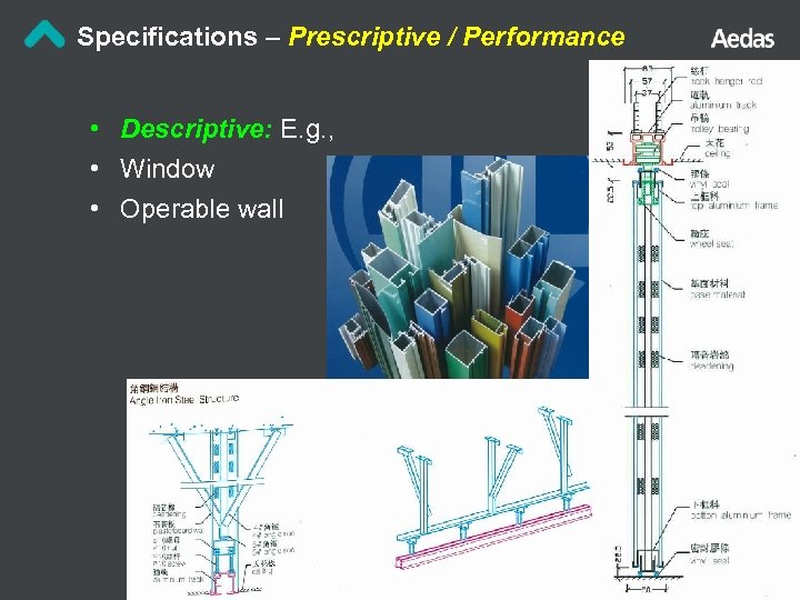 Specifications – Prescriptive / Performance • Descriptive: E. g. , • Window • Operable