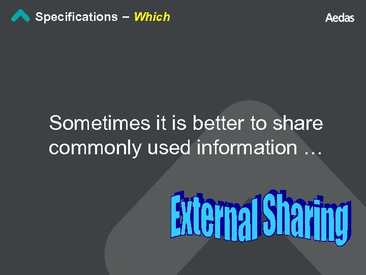 Specifications – Which Sometimes it is better to share commonly used information … 