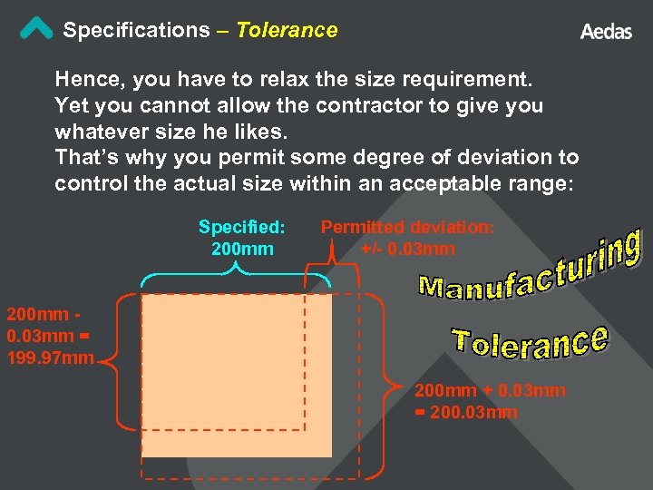 Specifications – Tolerance Hence, you have to relax the size requirement. Yet you cannot