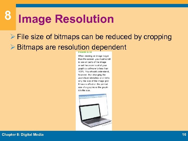 8 Image Resolution Ø File size of bitmaps can be reduced by cropping Ø