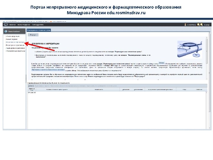 Портал непрерывного медицинского и фармацевтического образования Минздрава России edu. rosminzdrav. ru 