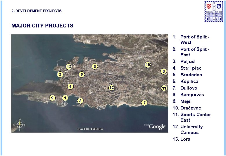 2. DEVELOPMENT PROJECTS MAJOR CITY PROJECTS 3 8 5 4 9 10 6 13