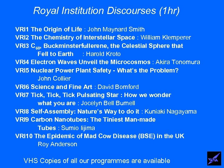 Royal Institution Discourses (1 hr) VRI 1 The Origin of Life : John Maynard