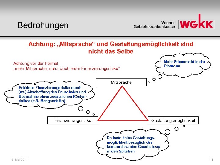 Bedrohungen Achtung: „Mitsprache“ und Gestaltungsmöglichkeit sind nicht das Selbe Mehr Stimmrecht in der Plattform