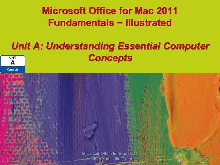 Microsoft Office for Mac 2011 Fundamentals − Illustrated Unit A: Understanding Essential Computer Concepts