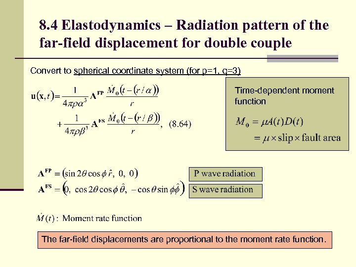 8. 4 Elastodynamics – Radiation pattern of the far-field displacement for double couple Convert