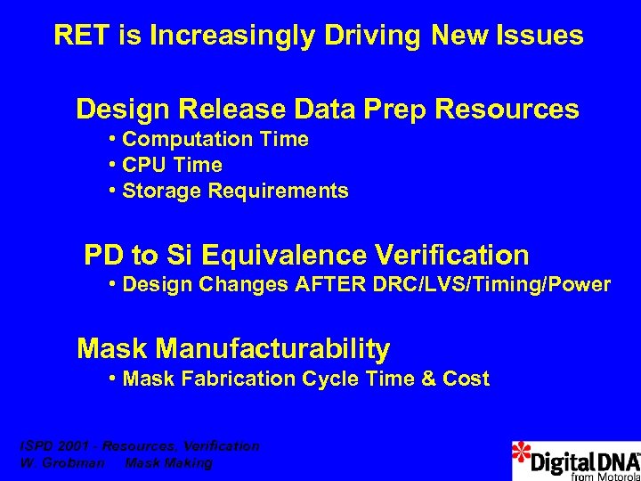 RET is Increasingly Driving New Issues Design Release Data Prep Resources • Computation Time