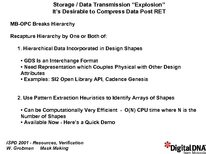 Storage / Data Transmission “Explosion” It’s Desirable to Compress Data Post RET MB-OPC Breaks