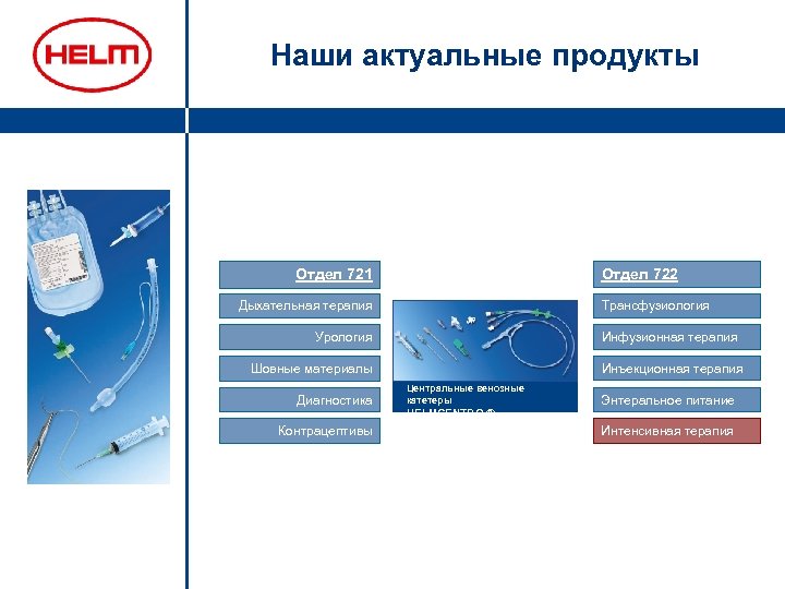 Наши актуальные продукты Отдел 722 Отдел 721 Дыхательная терапия Трансфузиология Инфузионная терапия Урология Инъекционная