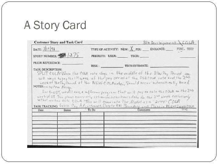 A Story Card 