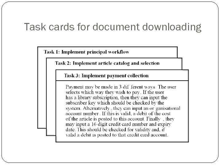 Task cards for document downloading 