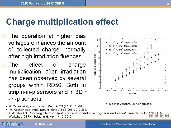 CLIC Workshop 2013 CERN Charge multiplication effect p p The operation at higher bias